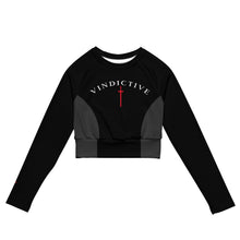 Load image into Gallery viewer, Black Vindictive Crusader long-sleeve crop top
