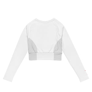 White Vindictive Crusader long-sleeve crop top